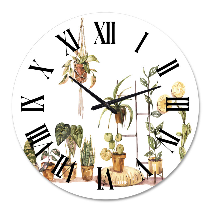Plantes d'intérieur d'intérieur Urban Jungle II - Horloge murale traditionnelle, null