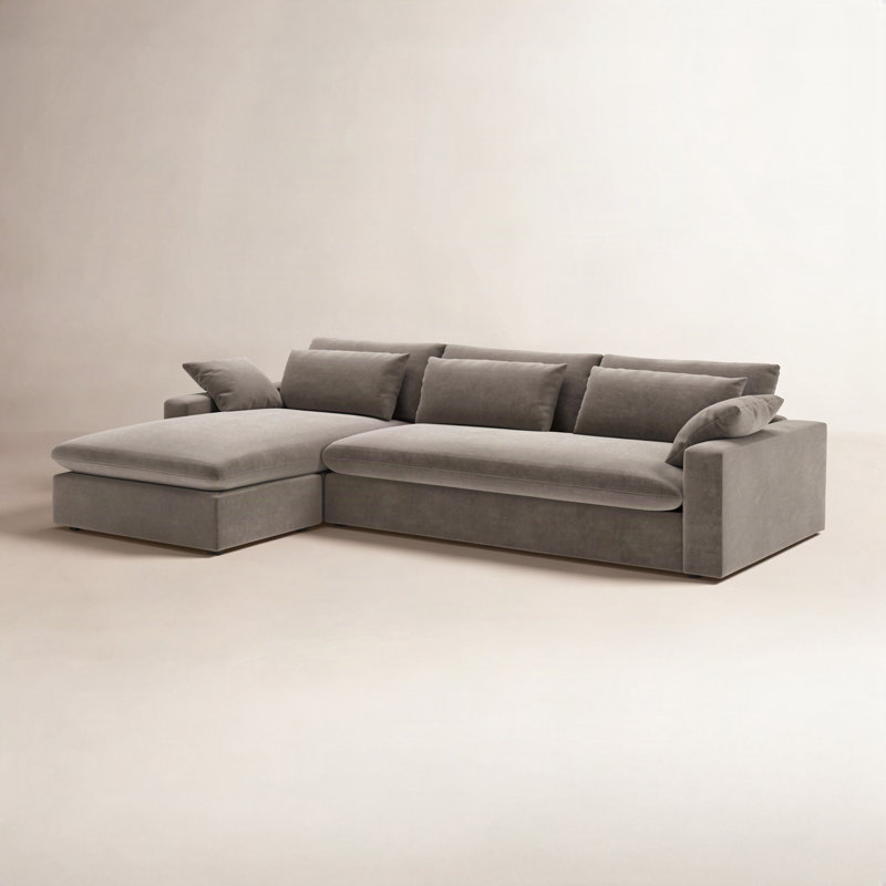 Remy 2-Piece Sectional, Left Hand Facing, Andrew Driftwood Performance Chenille