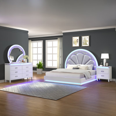 Ensemble de chambre grand lit 4 pièces Jamesedward Blanc laiteux