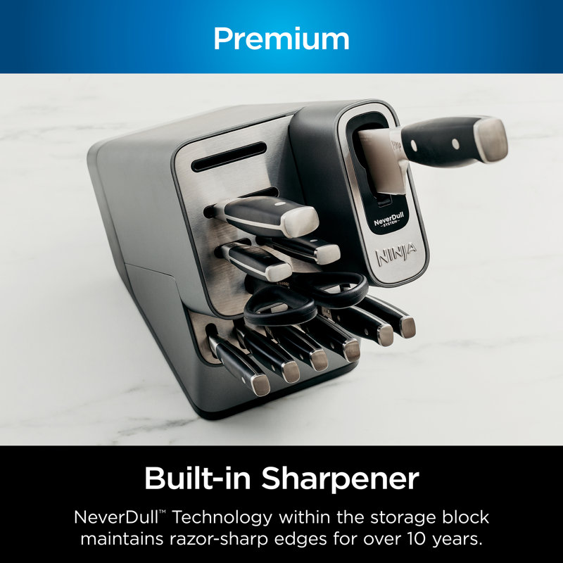 Ninja Ninja® Foodi® NeverDull 17-Piece Premium Knife System, Knife Block Set with Built-in Sharpener