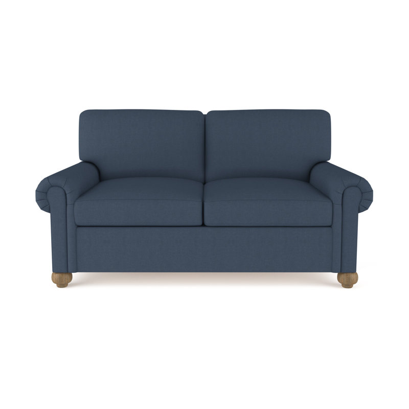 Leroy Loveseat, Weathered, Plush Velvet Alabaster, 36" H x 72" W x 43" D