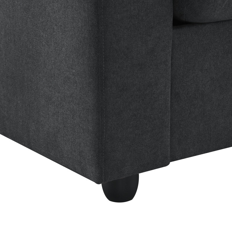 Canapé modulaire moderne 101 * 66 "avec coussins décoratifs, ensemble de canapé en L en forme de nuage avec siège large, ensemble de canapé en tissu confortable en polyester 4 places avec repose-pieds mobile pour salon, appartement, bureau