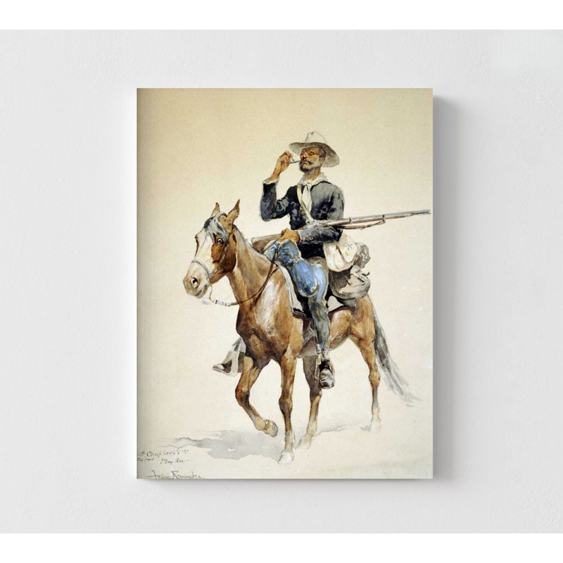 «A Mountain Infantryman» par Frederic Remington, impression de cheval d'équitation, affiche de dessins occidentaux, affiche de style de vie cowboy, décor de vieux ranch