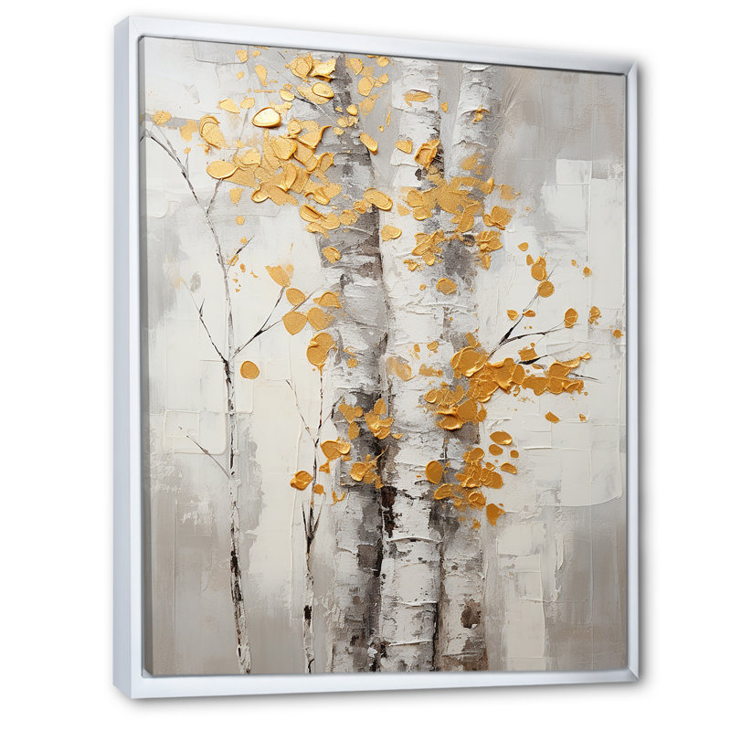 Arbre murmure de gris et de jaune I - art mural floral et botanique dans le salon, H 32 po x l 16 po x P 1 po
