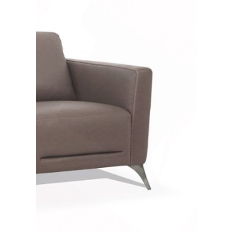 Causeuse en cuir taupe de Malaga (assemblée)