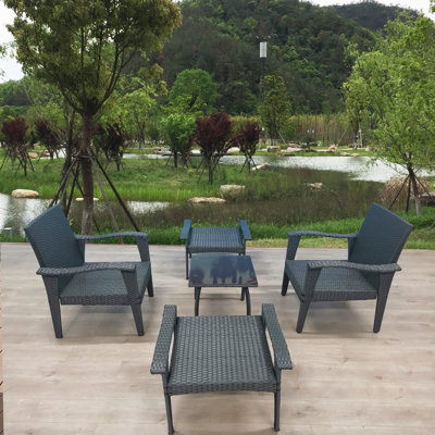 Elegant Relaxation Rattan Set Modern Outdoor Comfort Suitable For Patios