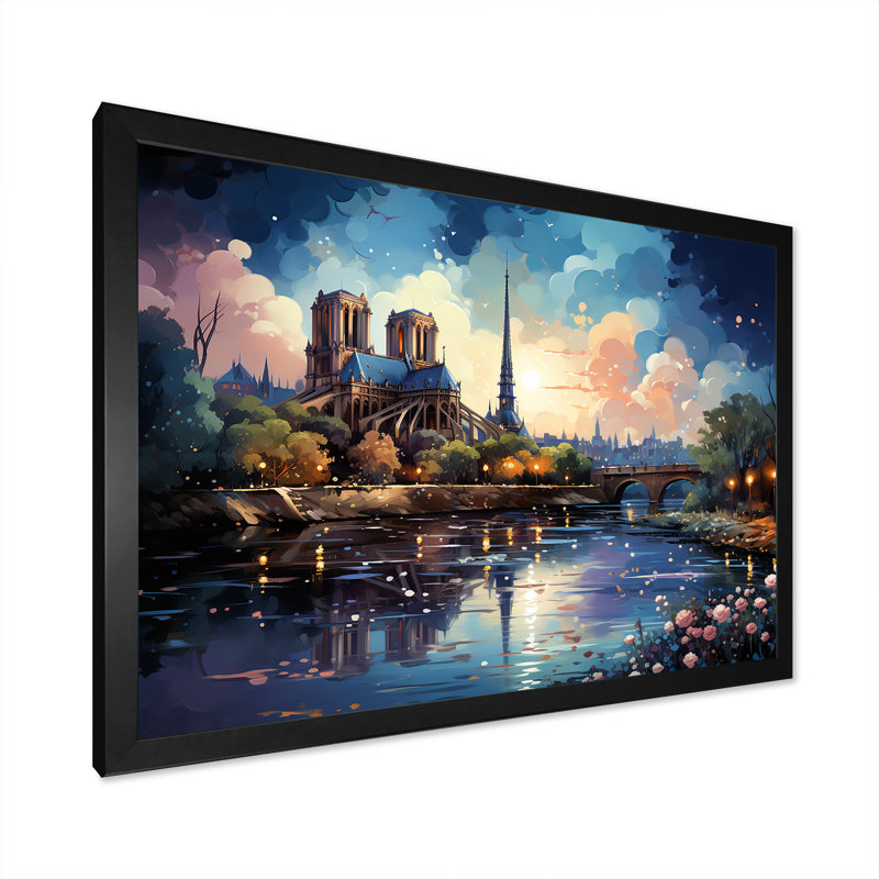 Paris Paris la nuit I, Cadre simple noir, H 24 po x l 32 po x P 1 po