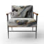 Dau - Upholstered Abstract Marble Accent Arm Chair-1746002504