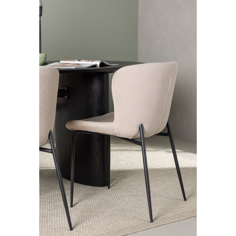 Cloutier 4 - Person Dining Set, Beige, Beige, Black
