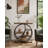 Industrial Narrow End Table, 5-Tier Sofa Side Table with Round Open Frame, Rustic Wood Accent Table for Living Room, Bedroom, Small Spaces