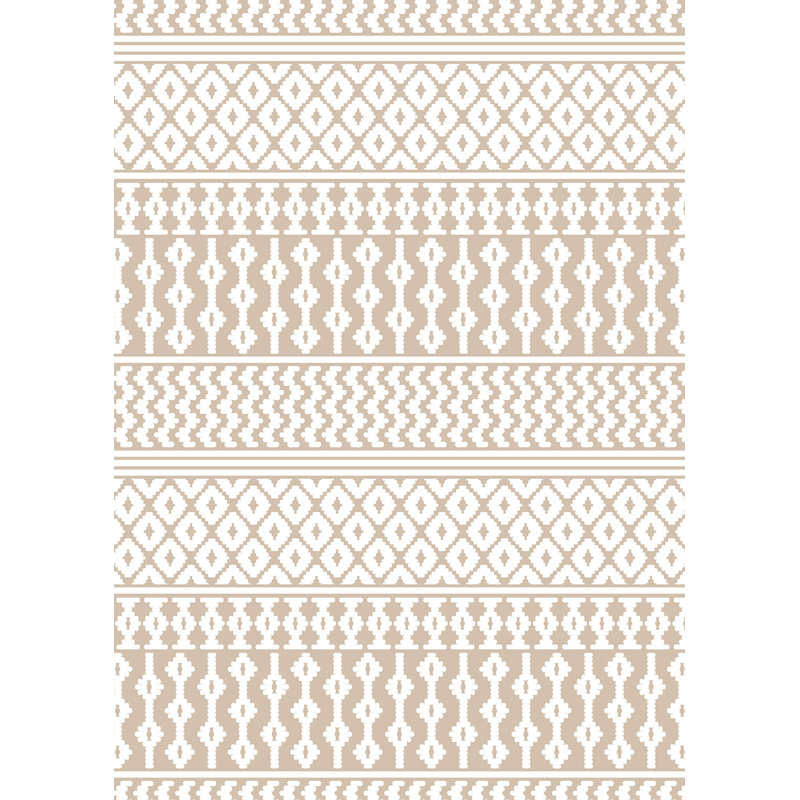 Tapis en velours de coton Bohemian, Rectangulaire 8 pi x 10 pi, Beige
