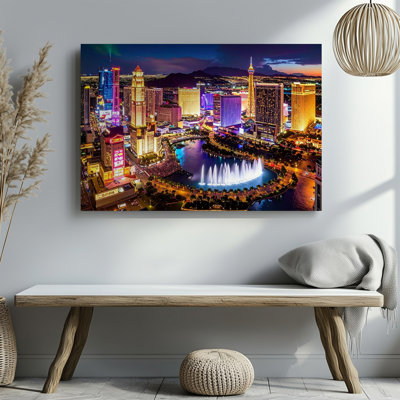 Toile Neon Night Vegas Vibrant Las Vegas Strip Cityscape Art Wall Art Ready To Hang Gallery
