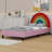 Rainbow Design Upholstered Platform Bed Cute Style Princess Bed