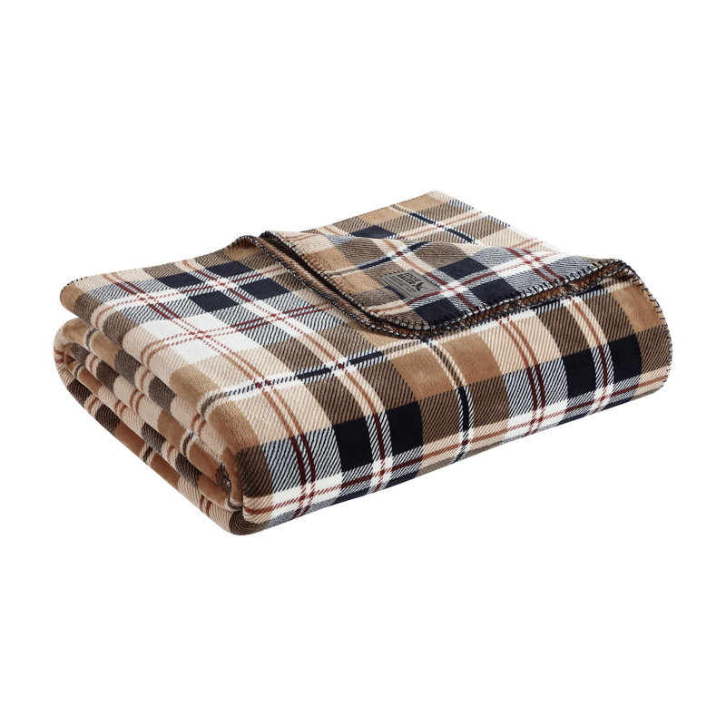 Couverture beige réversible Eddie Bauer, Lit simple