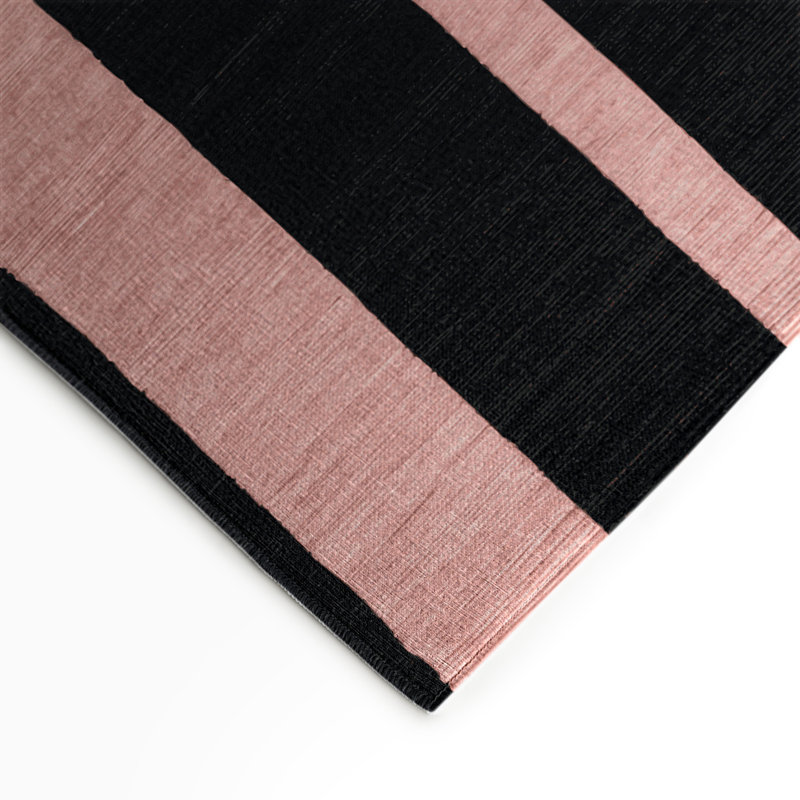 Tapis intérieur / extérieur noir HorizontalStripes, Rectangulaire 3 pi x 5 pi