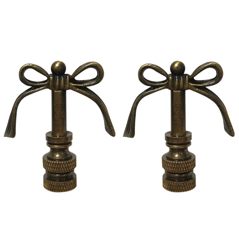 Bow Lamp Finial, Antique Brass