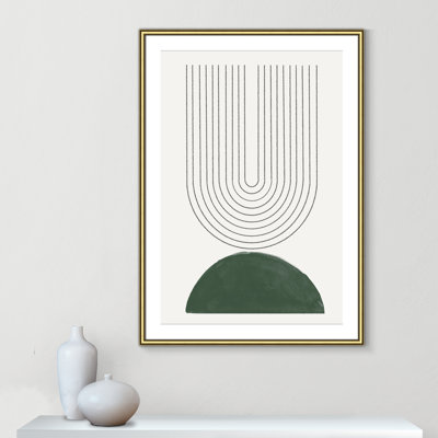 Green Mid Century Modern No.5 Print by Miuus Studio