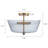 3-Light Seedy Glass Semi Flush Mount