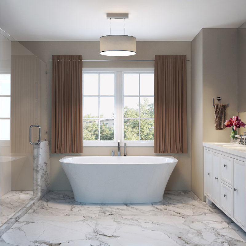 Des 66.75'' x 35.5'' Soaking Acrylic Bathtub