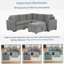 Canapé-lit modulaire convertible en L 84,7 po