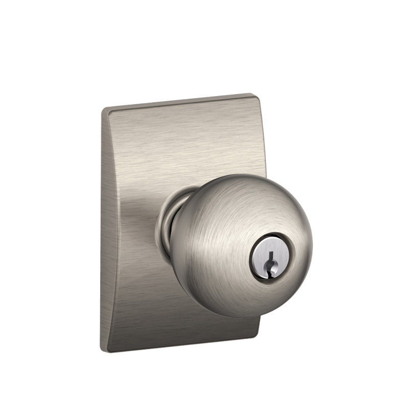 Orbit Knob with Century Trim Keyed Entry Lock, Bright Chrome