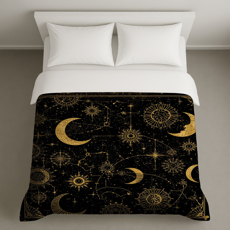 Housses de couette Golden Celestial Moons, King
