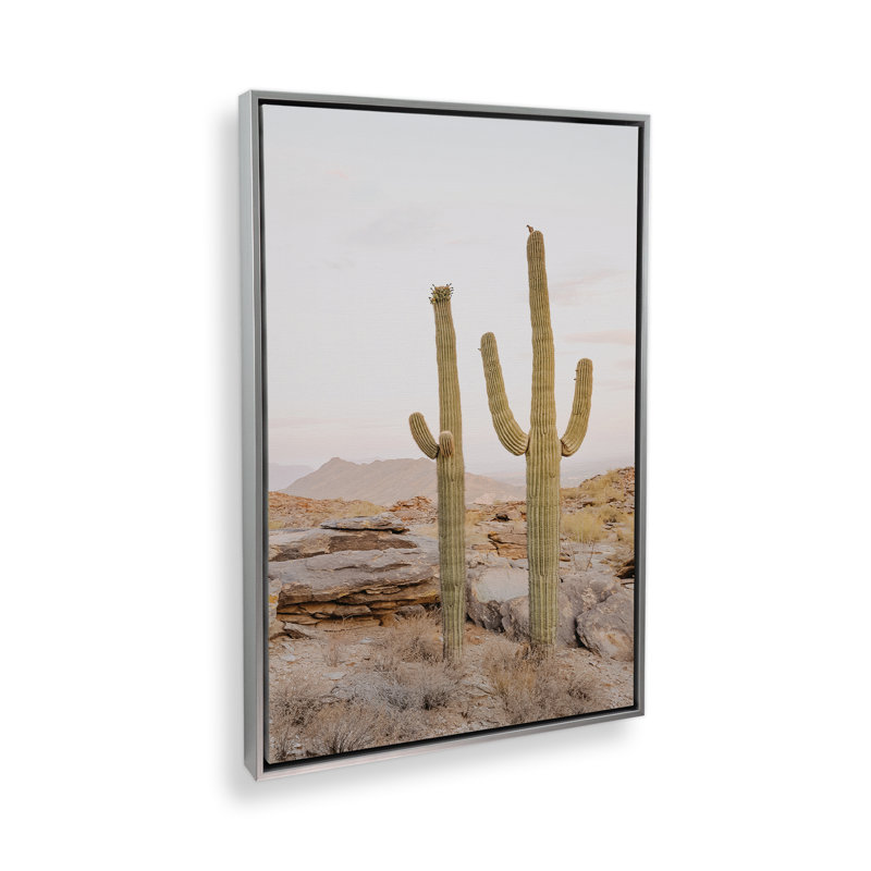«Desert Majesty» sur toile par Krista Mosakowski, Cadre flottant en chrome poli, H 50 po x l 34 po