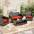 Outdoor Seat Cushions 3" Patio Furniture Cushions Replacement Set For 4 Seats, Cushions Only-1456580737