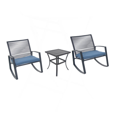 Ensemble de conversation bistro en métal pour 2 personnes avec table, parfait pour se détendre et recevoir