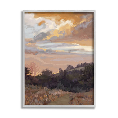 Bb-238-«Abstract Sunrise Landscape» encadré sur bois par Kamdon Kreations, reproduction