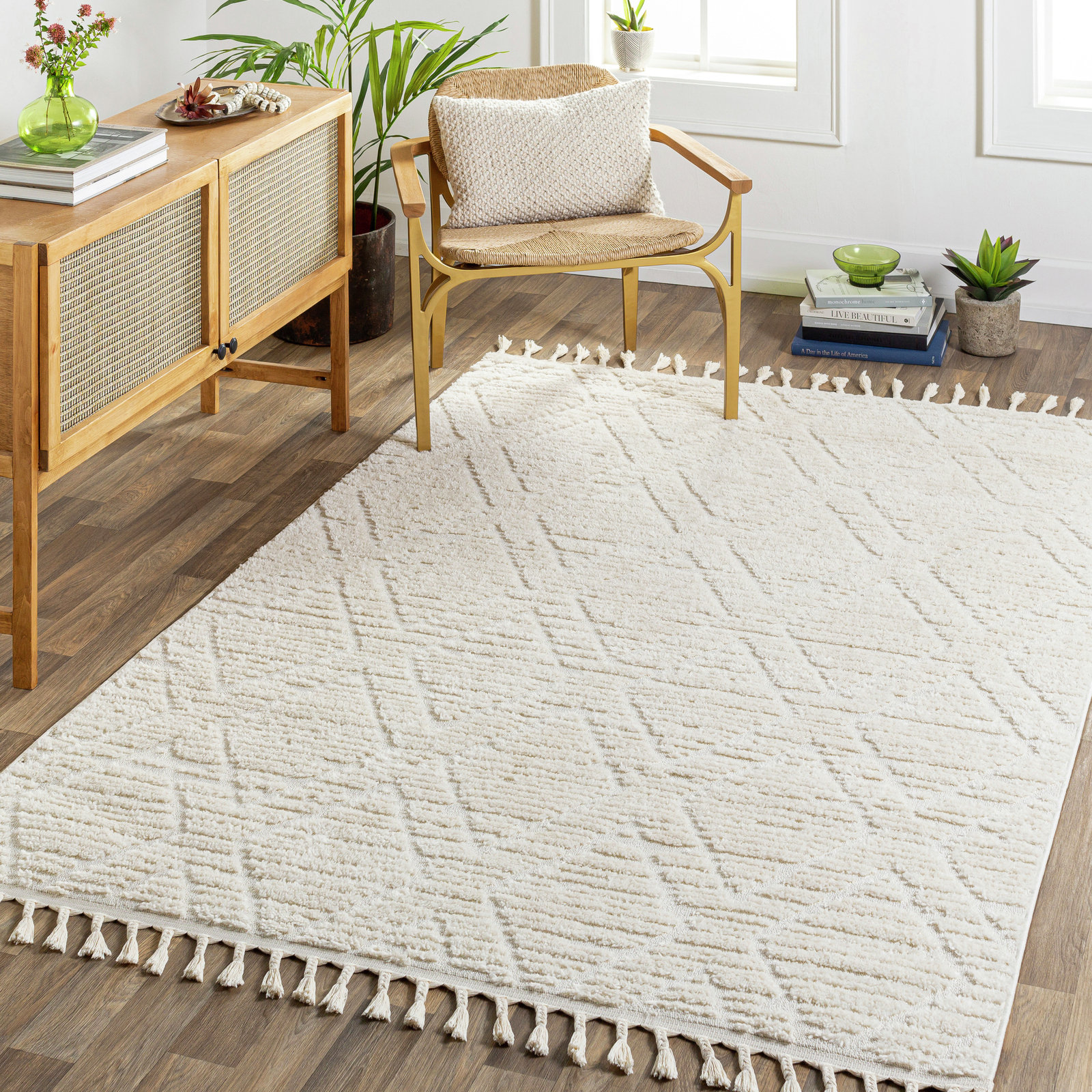 Mistana Berntsen Power Loom Cream Rug & Reviews | Wayfair.co.uk