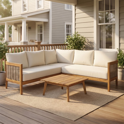 4-Piece Acacia Wood Patio Conversation Set