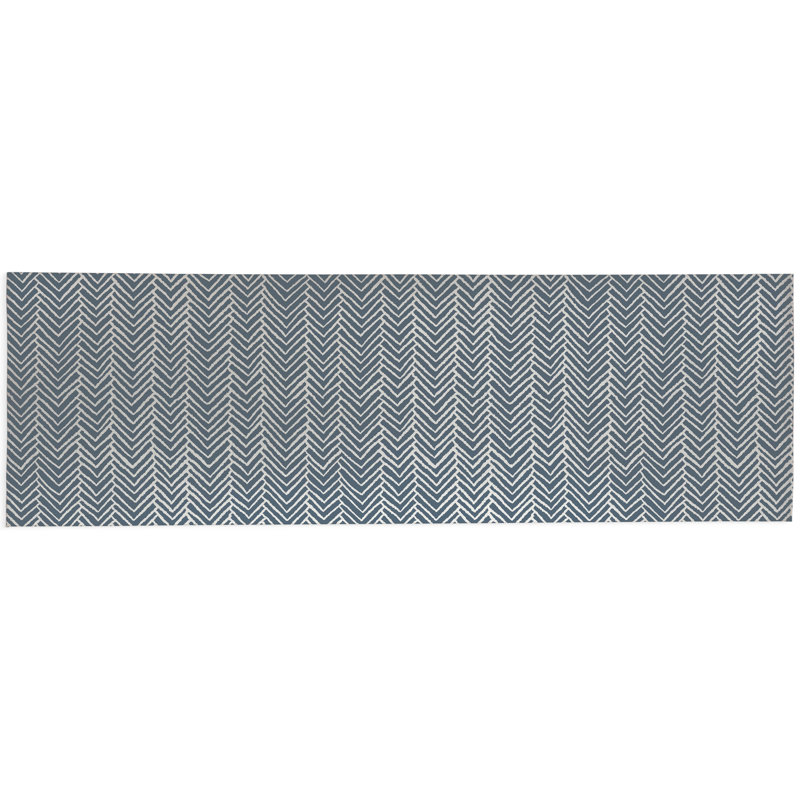 Chevron Block Non-Slip Outdoor Rug, Runner 2'6" x 8'