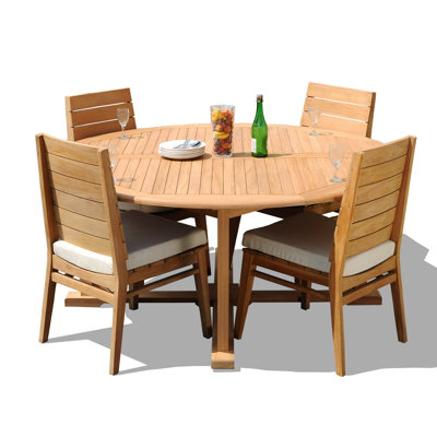 Outdoor 5 - Piece Teak Dining Set