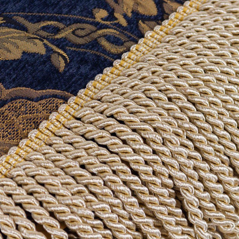 Shiraz Floral Damask Throw, Navy, 130 x 170 x 1cm