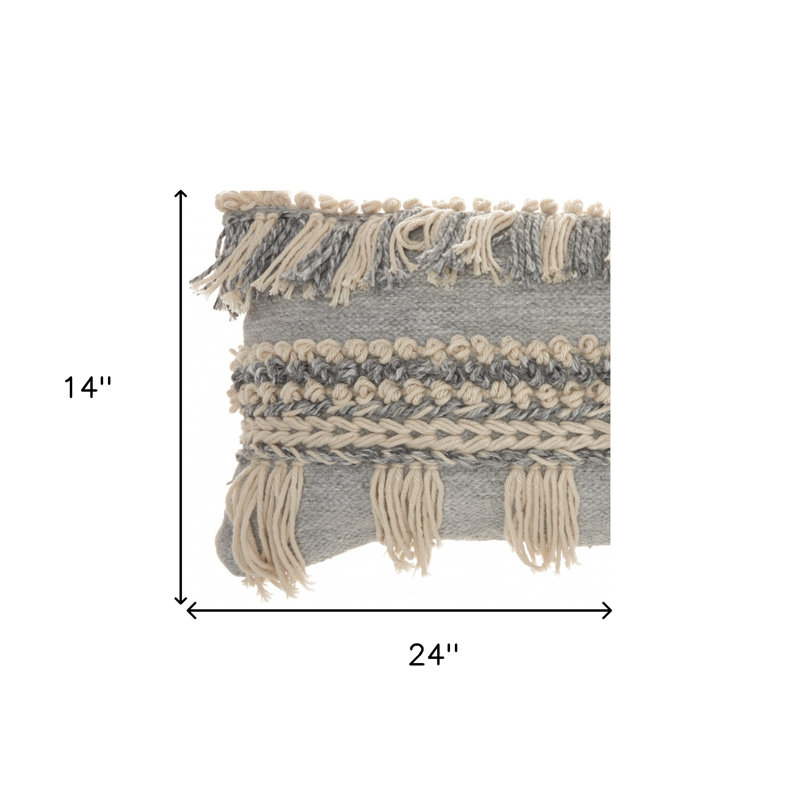 Macrame Lumbar Pillow, Blush