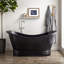 Raye 71" Copper Soaking Pedestal Freestanding Tub with Pre-Drilled Overflow Hole and Rolled Rim-1648592873