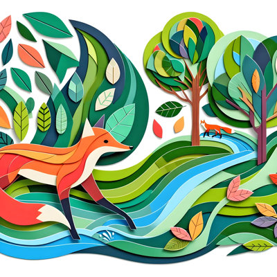 Forest Fox Wrapped Canvas Wall Art