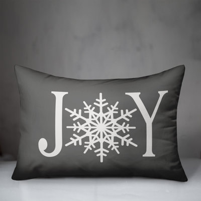  Joy Snowflake Lumbar Pillow Cover