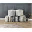 Repose-pieds rembourré en tissu noir et blanc Modern-1157511604
