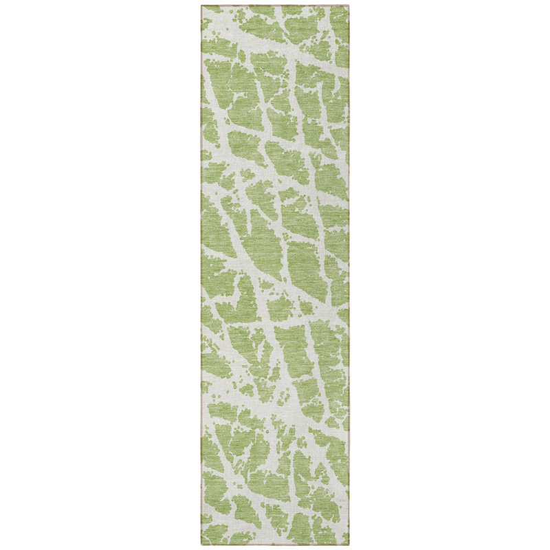 Tapis de couloir intérieur et extérieur vert 8 po