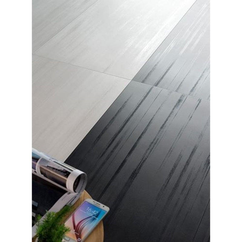 Intermix 12" x 48" Porcelain Field Tile, Matte Black