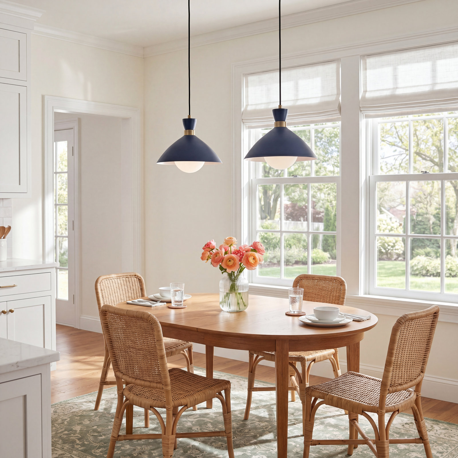 Kita Single Light Metal Dimmable Pendant, Matte Navy
