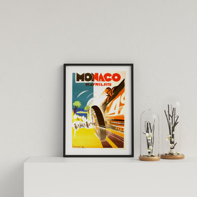 Retro Motor Racing Monaco GP 1931 by Vouvart - Single Picture Frame Print