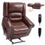 Fauteuil inclinable électrique à deux moteurs avec cuir véritable et ports USB-1248931536