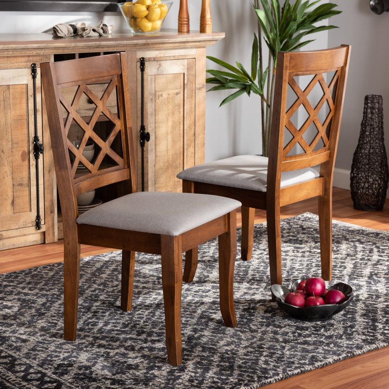Aizlee Cross Back Side Chair in Brown/Grey
