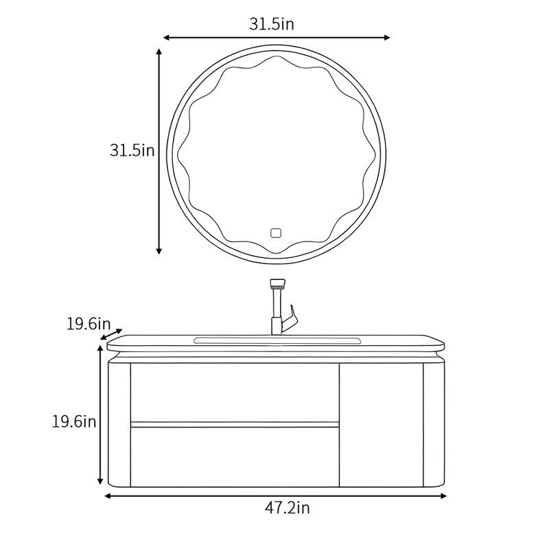 Simple modern style light luxury bathroom cabinet