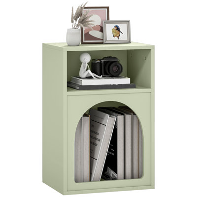 HOMCOM Bedside Table Bedside Cabinet 2 Open Compartments