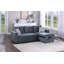 Canapé modulaire convertible en velours gris-121052264