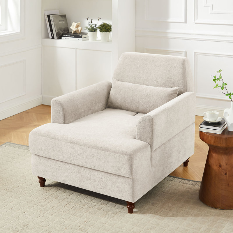 Fauteuil d'appoint rembourré surdimensionné de 41 po de largeur avec dossier réglable pour une utilisation multi-scène